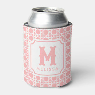 Rafraîchisseur Pour Canette Canne rose et blanche Rattan Monogramme
