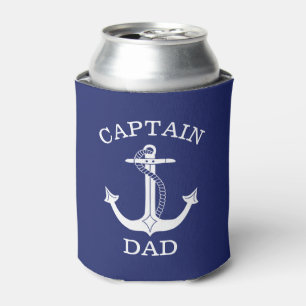 Rafraîchisseur Pour Canette Capitaine Dad White Nautical Anchor