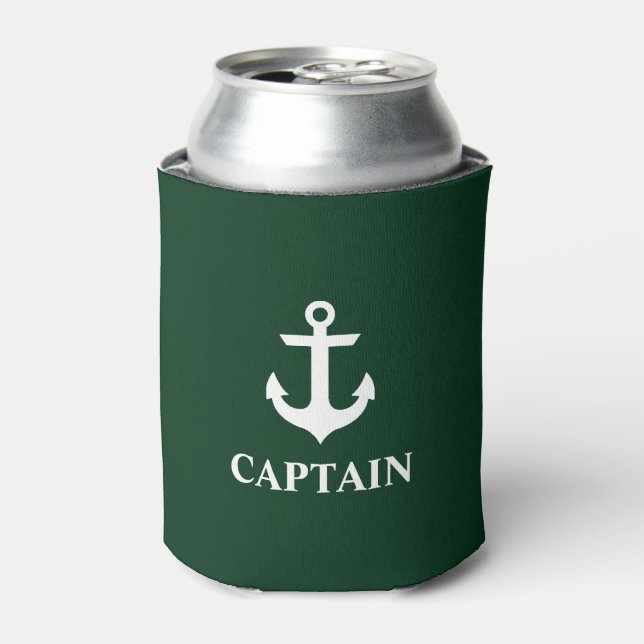 Rafraîchisseur Pour Canette Capitaine nautique Ancre Green (Can devant)