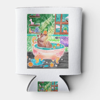 Rafraîchisseur Pour Canette Capybara dans Bain Tub avec Oranges