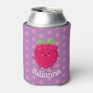 Rafraîchisseur Pour Canette Caricature de framboise très heureuse