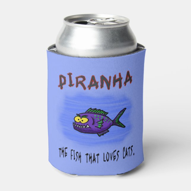 Rafraîchisseur Pour Canette Caricature de poisson de Piranha (Can devant)