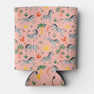 Rafraîchisseur Pour Canette Caricature Zebras Funny Motif sans couture