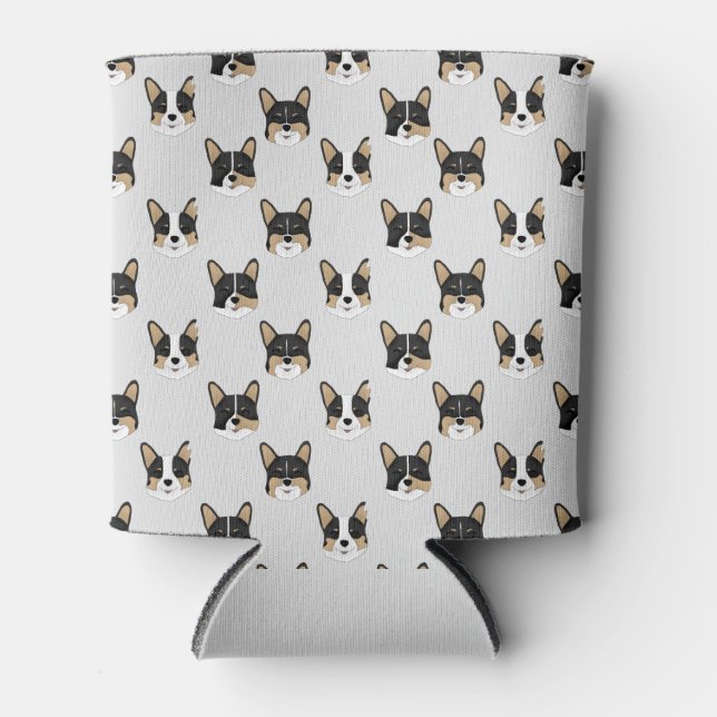 Rafraîchisseur Pour Canette Carreau de corgi (Devant)