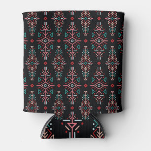 Rafraîchisseur Pour Canette Carreaux Boho ethniques : Motif Vintage sans coutu