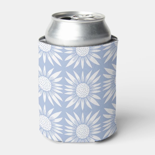 Rafraîchisseur Pour Canette Carreaux de tournesol Motif bleu blanc (Can devant)