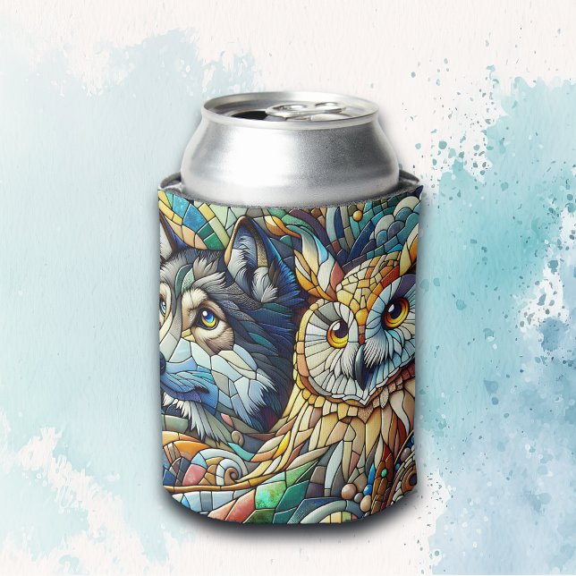 Rafraîchisseur Pour Canette Carrelage mosaïque Loup et hibou (Créateur téléchargé)