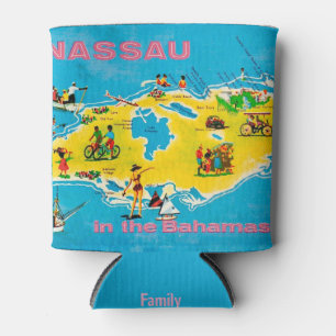 Rafraîchisseur Pour Canette Carte colorée de Nassau Bahamas