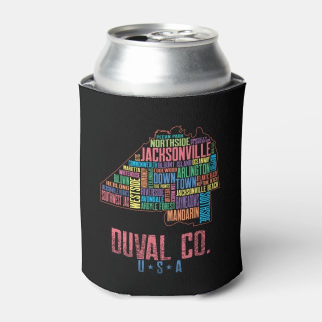 Rafraîchisseur Pour Canette Carte du comté de Jacksonville Duval Floride États (Can devant)