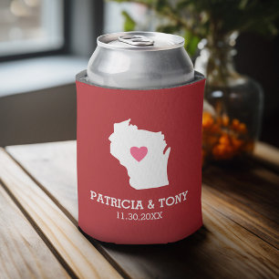 Rafraîchisseur Pour Canette Carte du Wisconsin Accueil Amour de l'État avec C