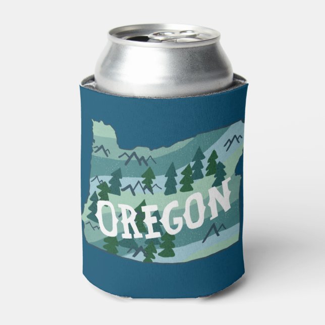 Rafraîchisseur Pour Canette Carte illustrée de l'État de l'Oregon (Can devant)