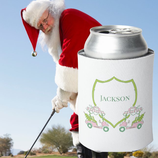 Rafraîchisseur Pour Canette Cartes de golf roses de Noël personnalisées Green  (Créateur téléchargé)