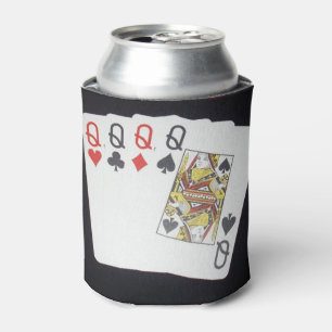 Rafraîchisseur Pour Canette Cartes De Poker Quad Queens,