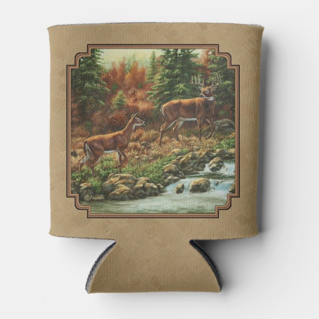 Rafraîchisseur Pour Canette Cascade de cerfs et de ruisseaux Tan (Devant)