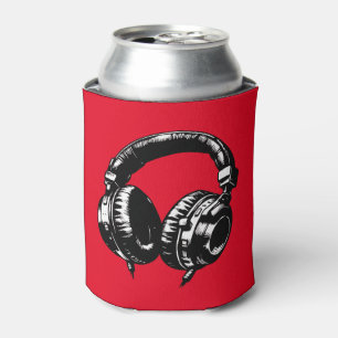 Rafraîchisseur Pour Canette Casque de musique noir DJ 