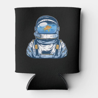 Rafraîchisseur Pour Canette Casque de pêche de l'astronaute Goldfish Spaceman