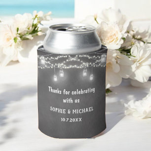Rafraîchisseur Pour Canette Chaîne noire - Lumières Mariage Mason Jar Can Cool