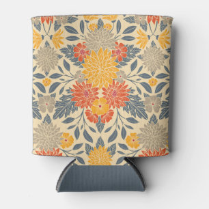 Rafraîchisseur Pour Canette Chaleureux Jaune, Orange & Bleu Floral
