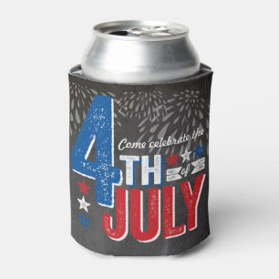 Rafraîchisseur Pour Canette Chalkboard Patriotique Fireworks 4 juillet Parti