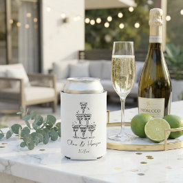 Rafraîchisseur Pour Canette Champagne Tower Doodle Custom Name Wedding