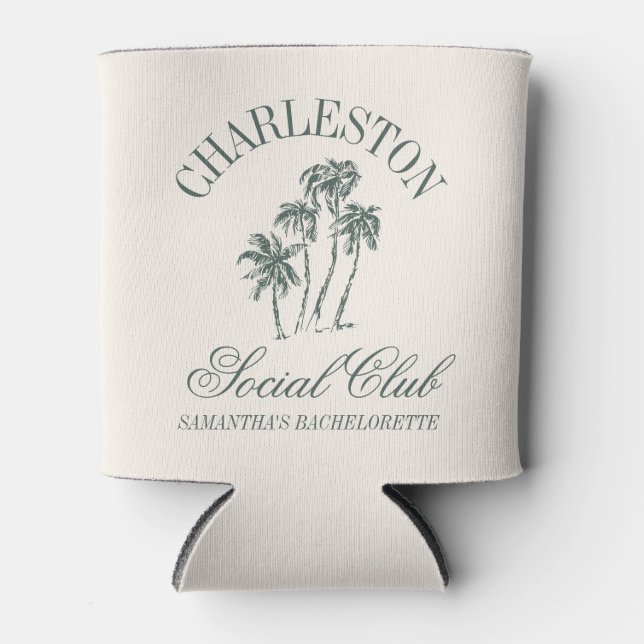Rafraîchisseur Pour Canette Charleston Bachelorette Palm Tree Social Club (Devant)
