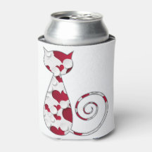Chat d'amour rouge et blanc