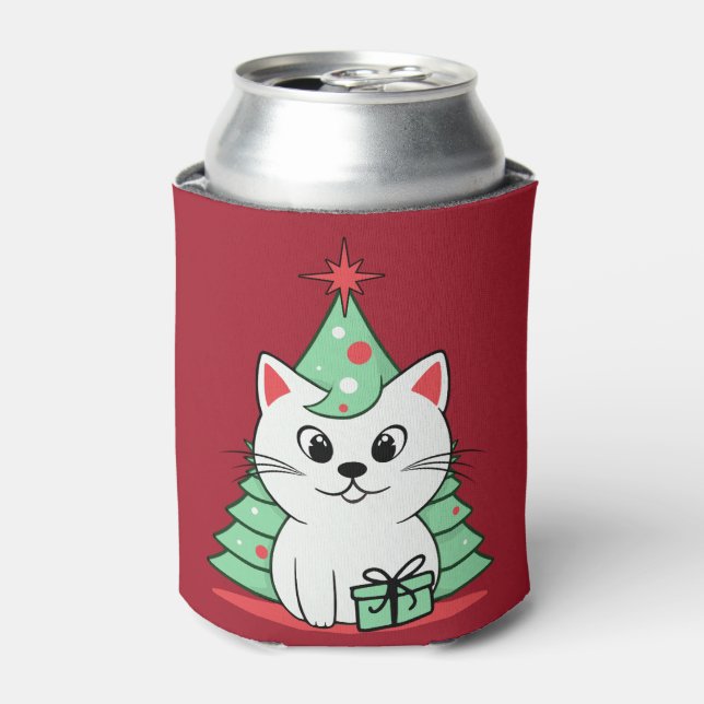 Rafraîchisseur Pour Canette chat de Noël (Can devant)