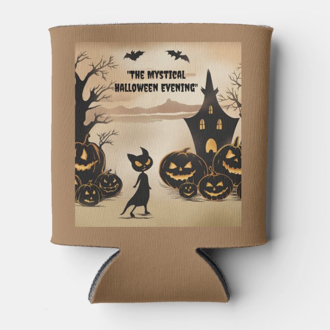 Rafraîchisseur Pour Canette Chat noir par le Manoir Haunted (Devant)