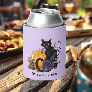 Rafraîchisseur Pour Canette Chat noir Rose pourpre Citrouille Automne