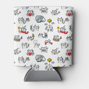 Rafraîchisseur Pour Canette Chats amusants, lait et magie.