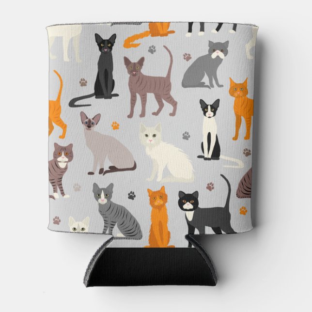Rafraîchisseur Pour Canette Chats et Empreintes de pattes (Devant)