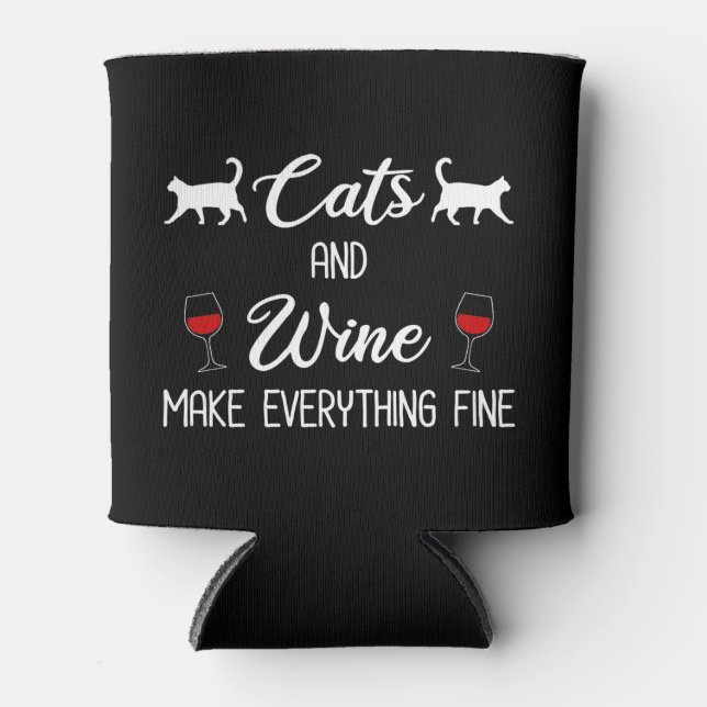Rafraîchisseur Pour Canette Chats et vin rendent tout fin (Devant)