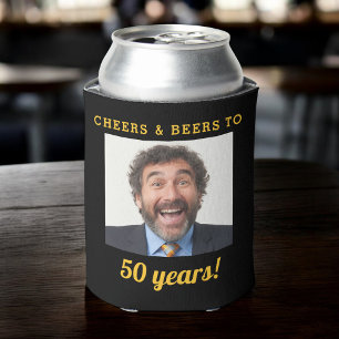 Rafraîchisseur Pour Canette Cheers & Beers 50 Anniversaire Photo Keepsaké