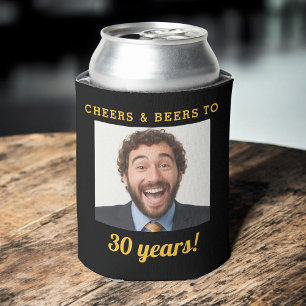 Rafraîchisseur Pour Canette Cheers & Bières 30 Anniversaire Photo Keepsaké