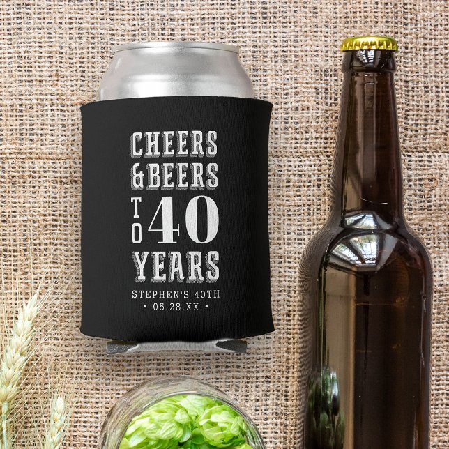 Rafraîchisseur Pour Canette Cheers et bières personnalisés Jalon Anniversaire (Créateur téléchargé)