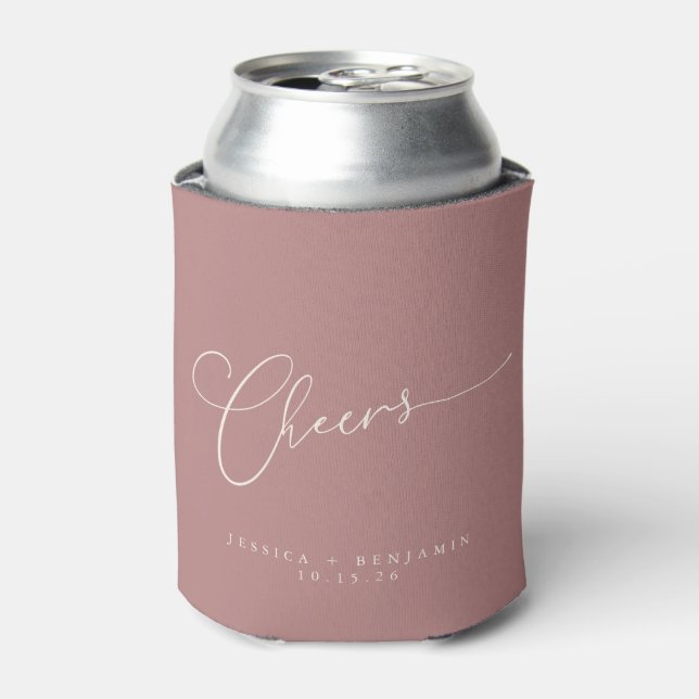 Rafraîchisseur Pour Canette Cheers Minimum Dusty Script Rose personnalisé mari (Can devant)