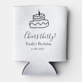 Rafraîchisseur Pour Canette Cheers thirty birthday cake black scribble hand