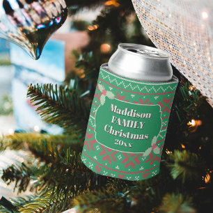 Rafraîchisseur Pour Canette Chemise de Noël laide rétro verte
