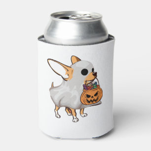 Rafraîchisseur Pour Canette Chemise Halloween du Citrouille fantôme du Chihuah