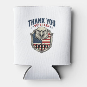 Rafraîchisseur Pour Canette Chemise Thank You Veterans Patriotic Eagle Shield 