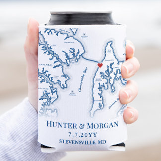 Rafraîchisseur Pour Canette Chesapeake Bay Beach Club Mariage bleu Favoriser B