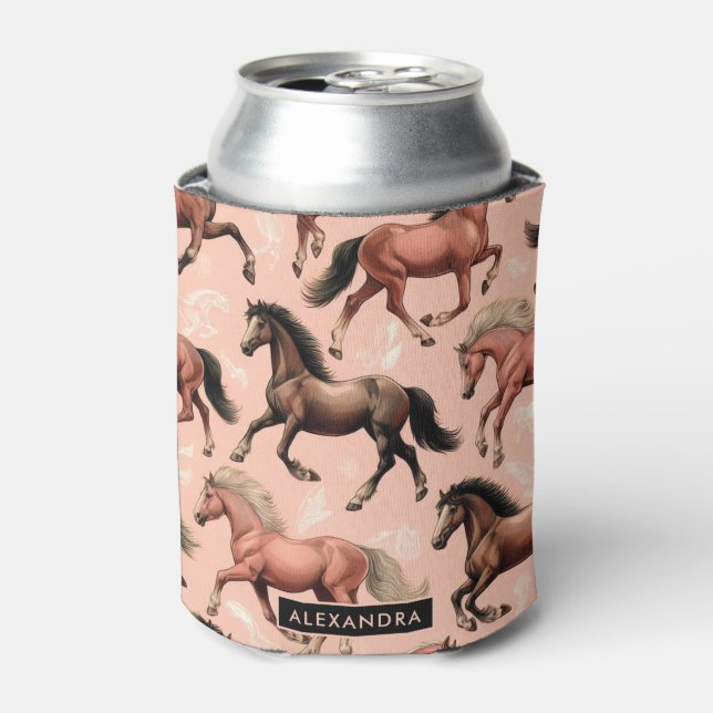 Rafraîchisseur Pour Canette Cheval mignon rose sans joint (Can devant)