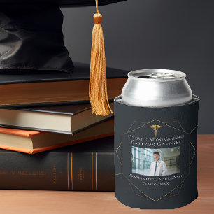 Rafraîchisseur Pour Canette Chic Black Gold Médicale School Graduation Party