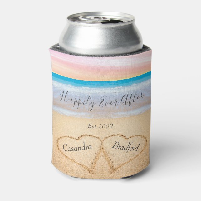 Rafraîchisseur Pour Canette Chic Blush Pink Beach Mariage 2 Coeurs (Can Dos)