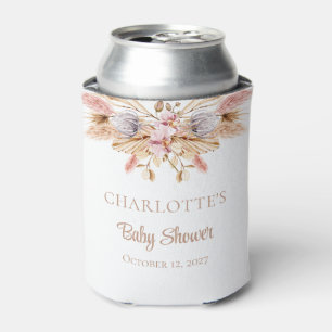 Rafraîchisseur Pour Canette Chic Boho Floral Pampas Baby shower en herbe