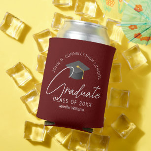 Rafraîchisseur Pour Canette Chic Burgundy Graduate Custom Graduate Party