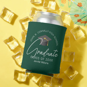 Rafraîchisseur Pour Canette Chic Dark Green Graduate Custom Graduate Party