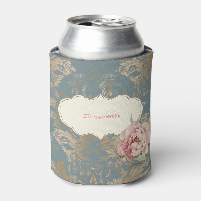 Rafraîchisseur Pour Canette Chic Elegant Gold Damask Roses (Can devant)