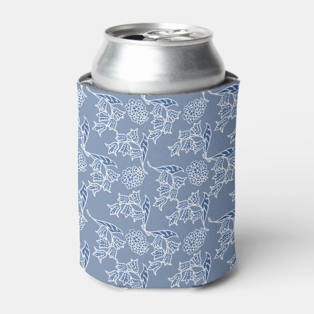 Rafraîchisseur Pour Canette Chic Indigo Blue Ethnic Floral Print Can Cooler (Can devant)