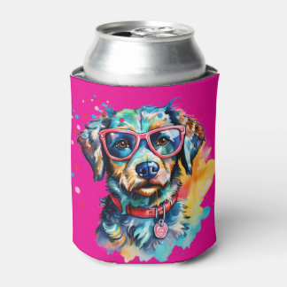 Rafraîchisseur Pour Canette Chien avec des lunettes